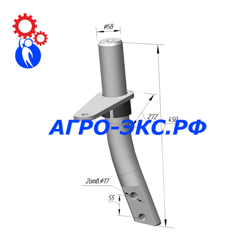 Стойка поворота режущего узла (58 мм) правая 4х4.01.022.00.000